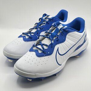 Men's Nike Alpha Huarache Varsity 4 Low White/Hyper Royal DJ6516-102 Size 13 NEW